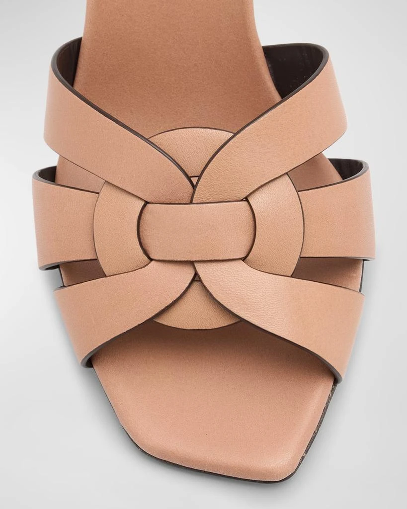 Yves Saint Laurent Tribute Woven Leather Mule Sandals 4