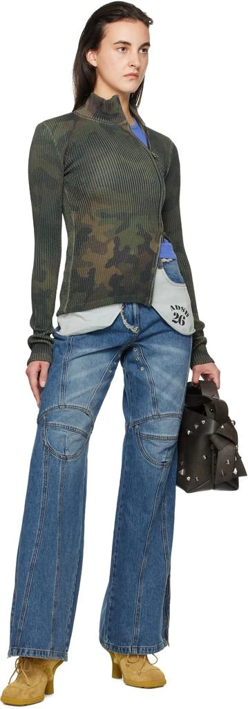 ANDERSSON BELL Khaki Camouflage Printed Knit Sweater 4