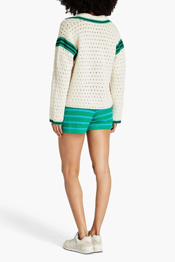 SANDRO Nicolas embroidered crocheted wool polo sweater 3