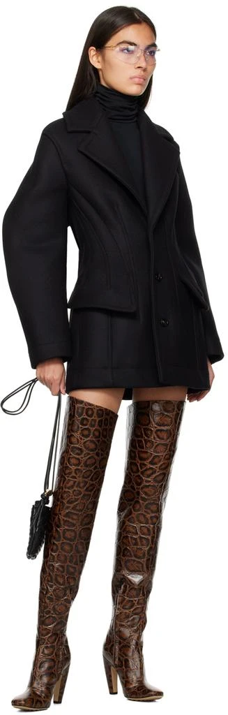 Bottega Veneta Black Felted Coat 4