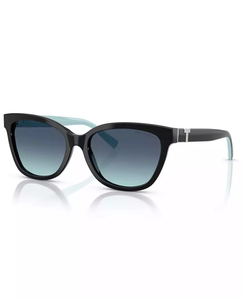 Tiffany & Co. TF4237B Sunglasses Black Acetate Rectangular Tiffany & Co. TF4237B M (55 - 17) with Grey lenses and Black  main image 4