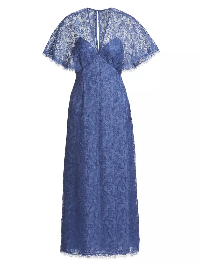LELA ROSE Lace V-Neck A-Line Cocktail Dress