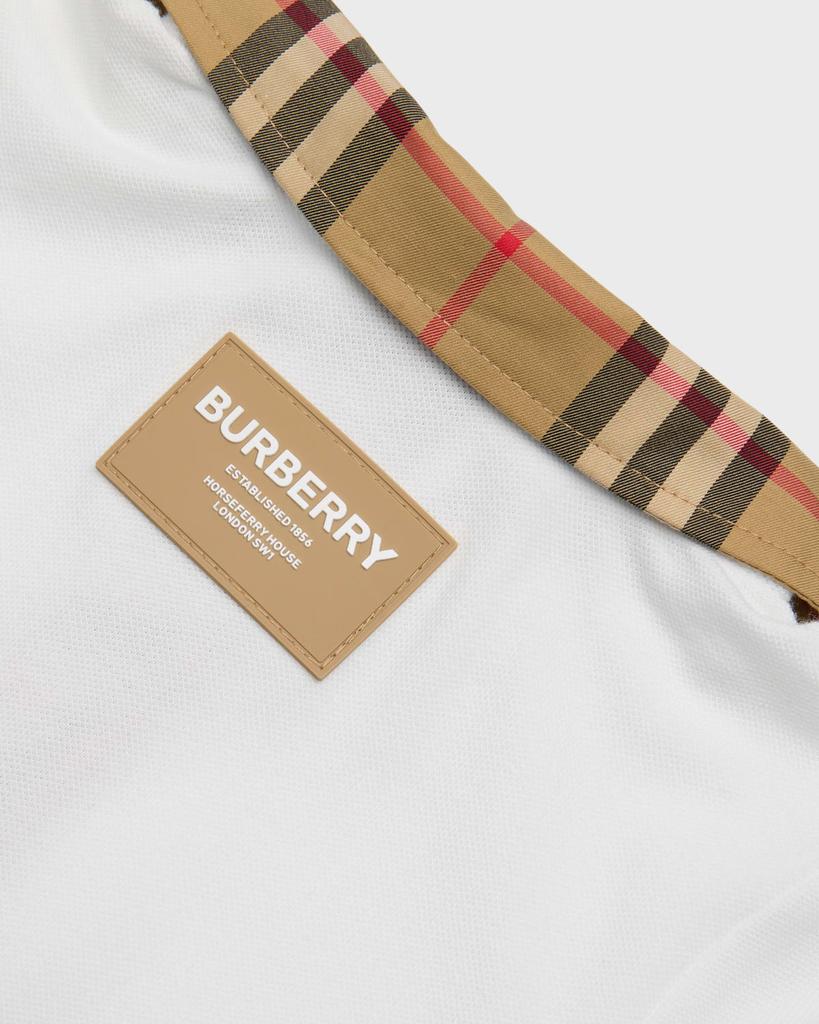 Burberry Kid's Charli Check-Print Polo Romper, Size 1M-18M