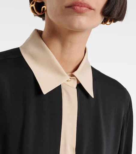 Max Mara Pio high-rise silk charmeuse blouse 5