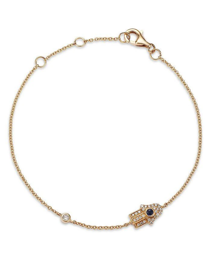 Bloomingdale
s Fine Collection Sapphire 
Diamond Hamsa Bracelet in 14K Yellow Gold