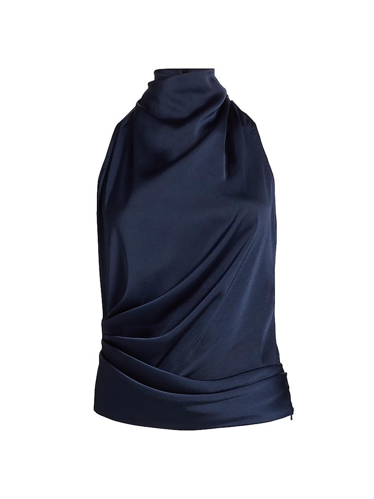 PRABAL GURUNG Draped Satin Sleeveless Top