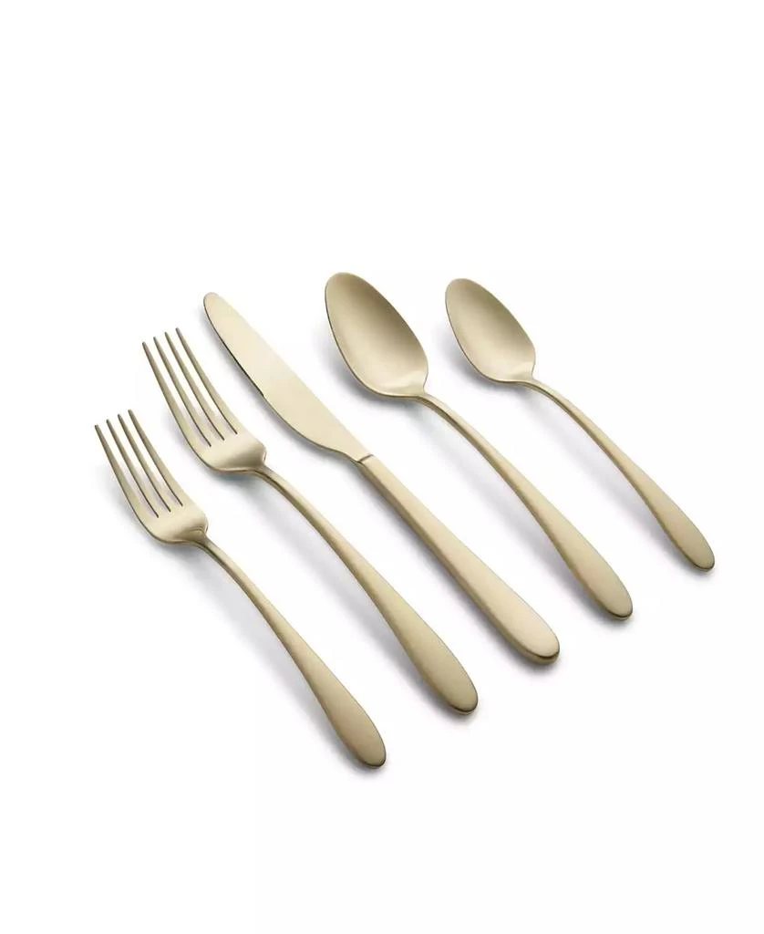 Cambridge Silversmiths Poet Champagne Satin 20 Piece 18/10 Stainless Steel Flatware Set, Service for 4 1