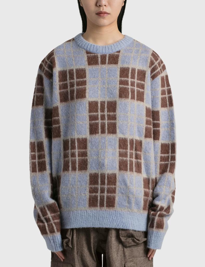Awake NY CHECKERED MOHAIR SWEATER