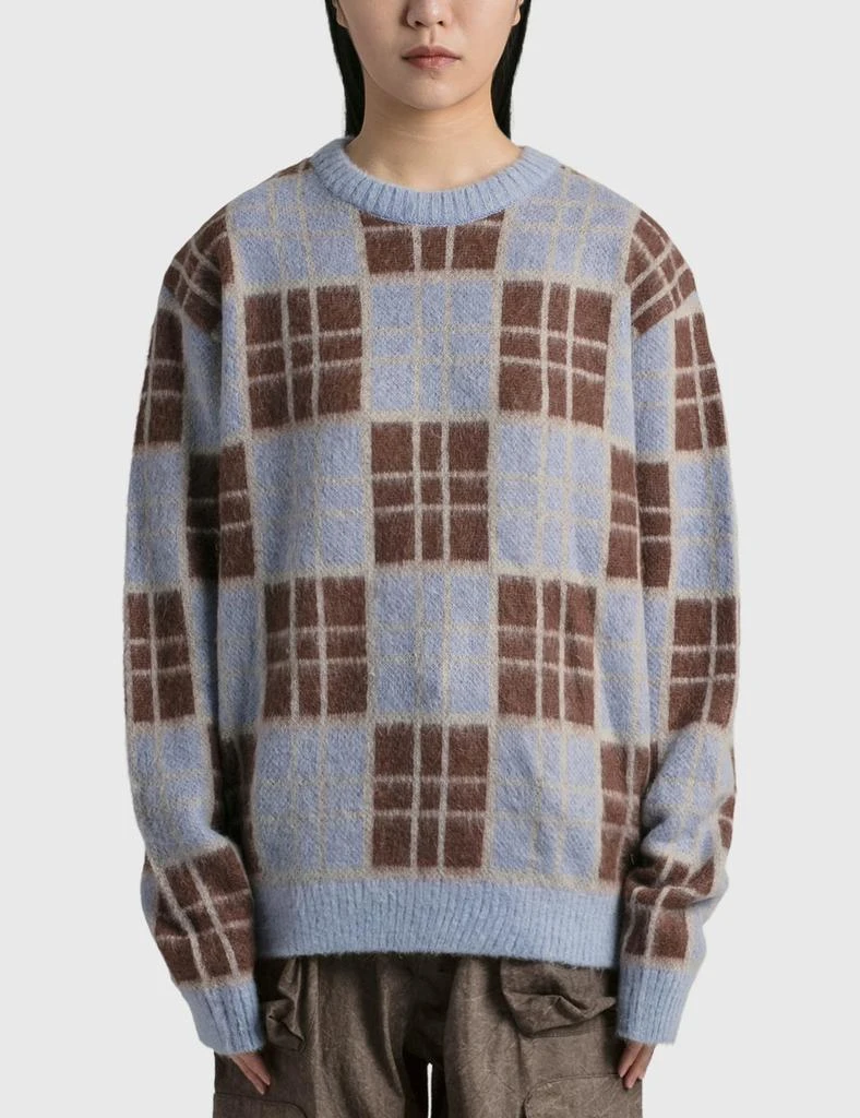 Awake NY CHECKERED MOHAIR SWEATER 1