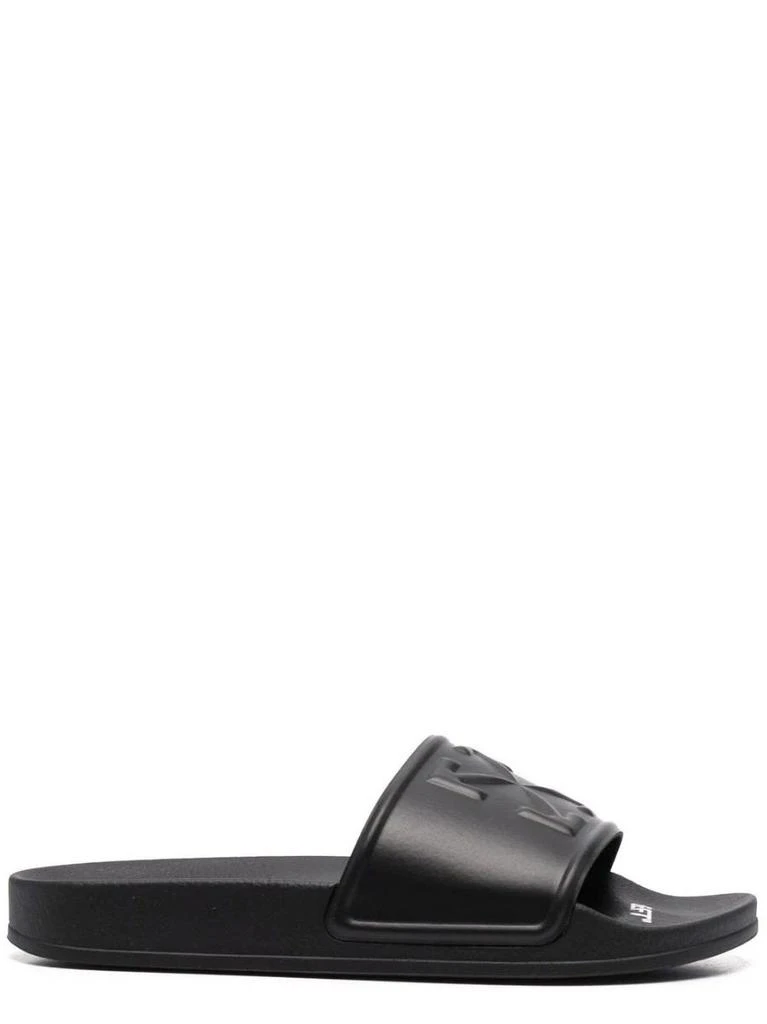 NA Logo embossed black slides Sandals 1