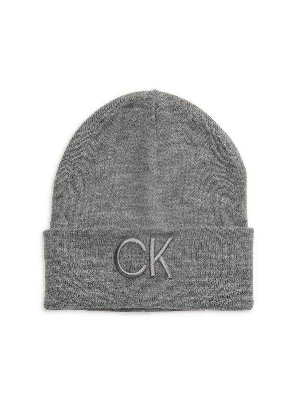 Calvin Klein Embroidered Logo Ribbed Beanie