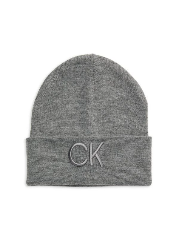 Calvin Klein Embroidered Logo Ribbed Beanie 1