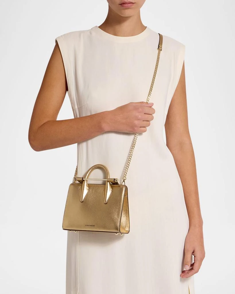 Strathberry Nano Metallic Lizard-Embossed or Smooth Leather Tote Bag 5