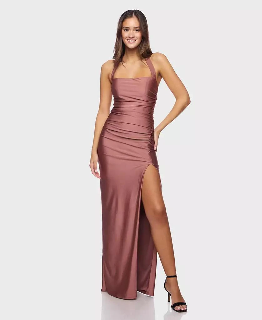 Alex & Sophia Juniors' Halter Neck Back Tie Gown - Mauve - 13/14 Alex & Sophia Juniors' Halter Neck Back Tie Gown - Mauve - 13/14