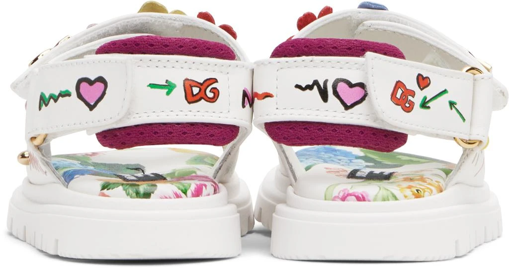 Dolce 
Gabbana Baby White Flowers 
DG Logo Sandals 2