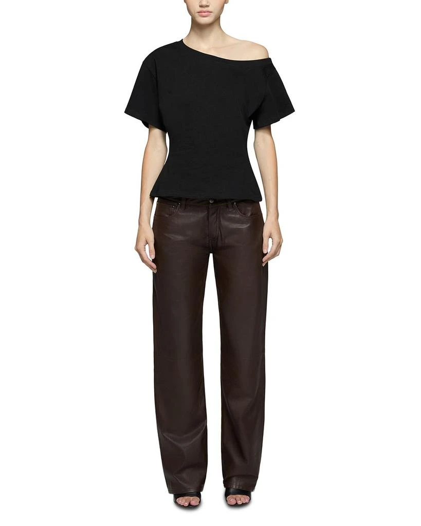EB Denim Low Rise Baggy Jeans in Chocolate Leather 2