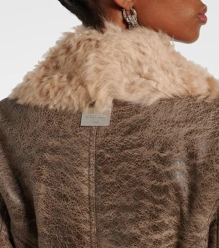 Acne Studios Shearling-trimmed leather jacket 6