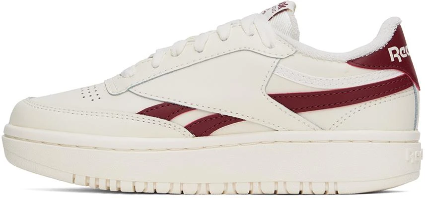Reebok Off-White & Burgundy Club C Double Revenge Sneakers 3
