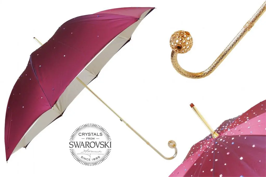 PASOTTI Pasotti Burgundy Swarovski® Umbrella Double Cloth