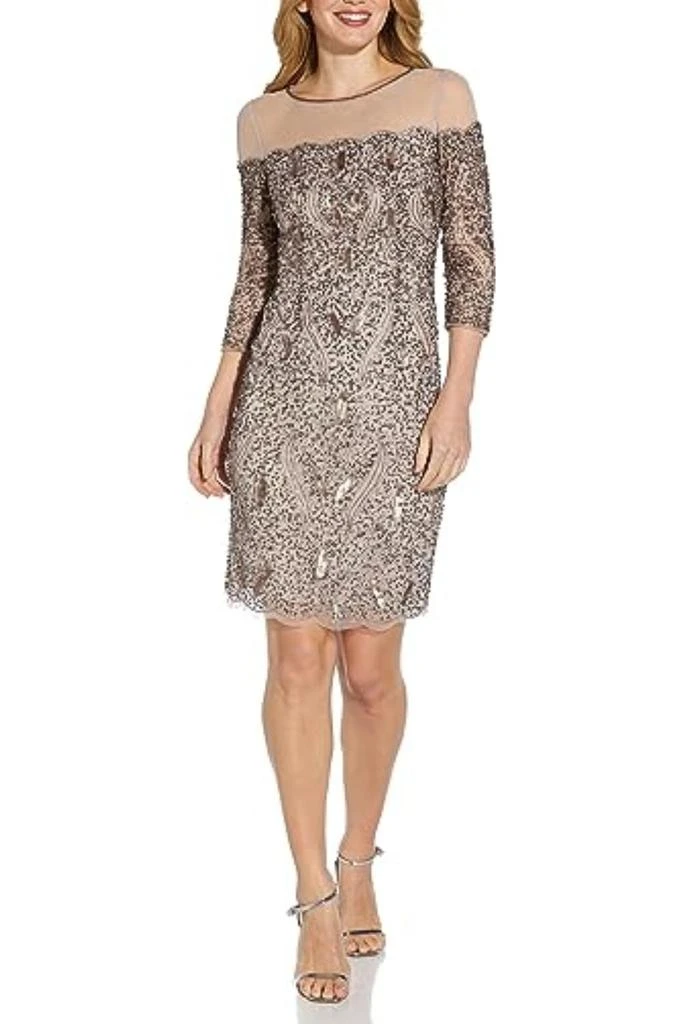 white christmas dresses Adrianna Papell AP1E200023 Short Sleeveless Cocktail Party Dress