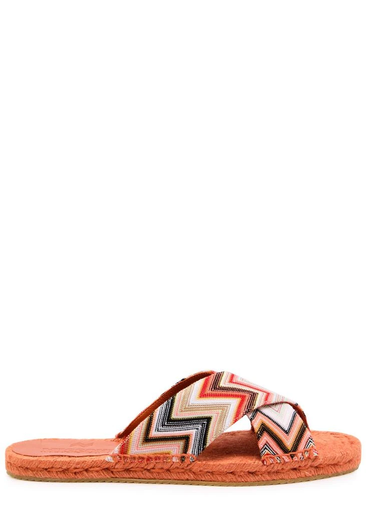 Missoni Harlow zigzag lamé espadrille sliders 1