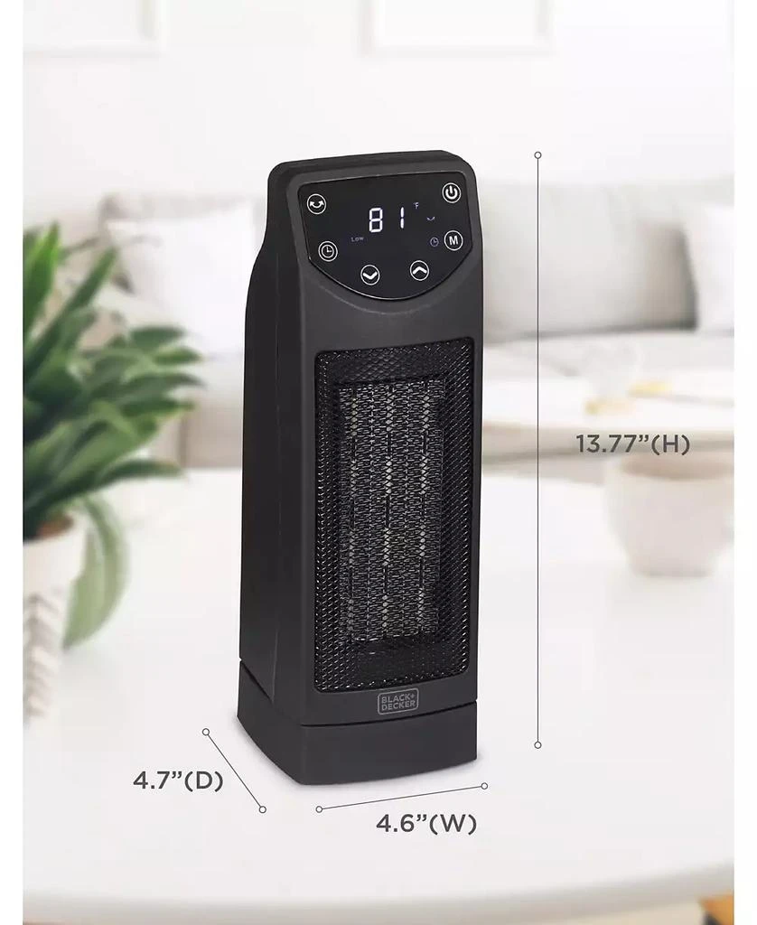 Black
Decker Oscillating Ceramic Desktop Heater with Remote, 1500W Space Heater and Fan Combo 7