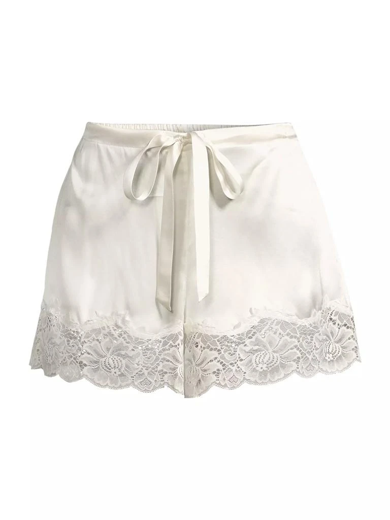 Ginia Lace-Trim Silk Shorts 1