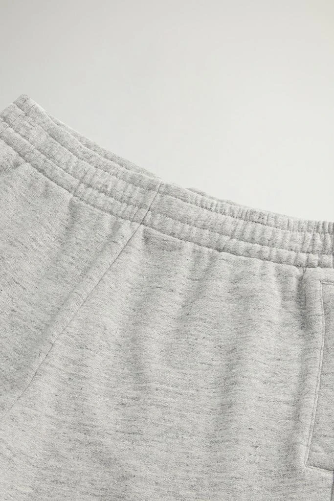 Woolrich Shorts in Pure Cotton Mouliné Fleece with Logo - Women - Gray 5