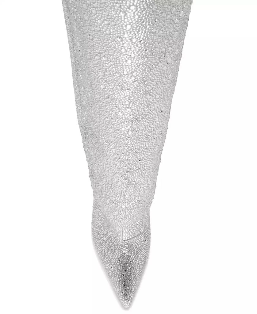 Steve Madden Women's Sanya Rhinestone Stiletto Cuffed Tall Dress Boots 4