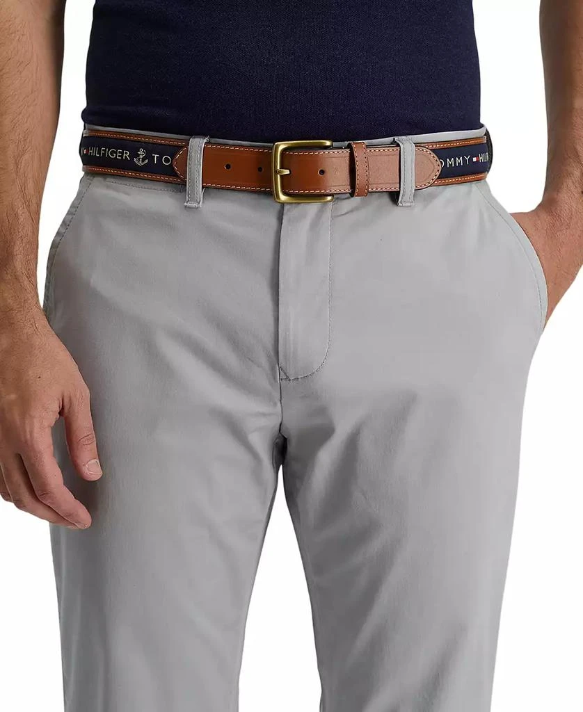 Tommy Hilfiger Men's Tri-Color Ribbon Inlay Leather Belt 4