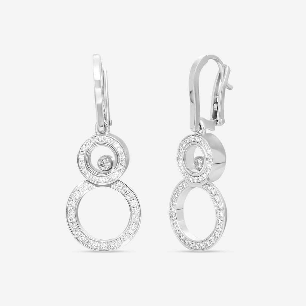 Chopard Chopard Happy 8 18K White Gold Diamond Drop Earrings 839209-1002