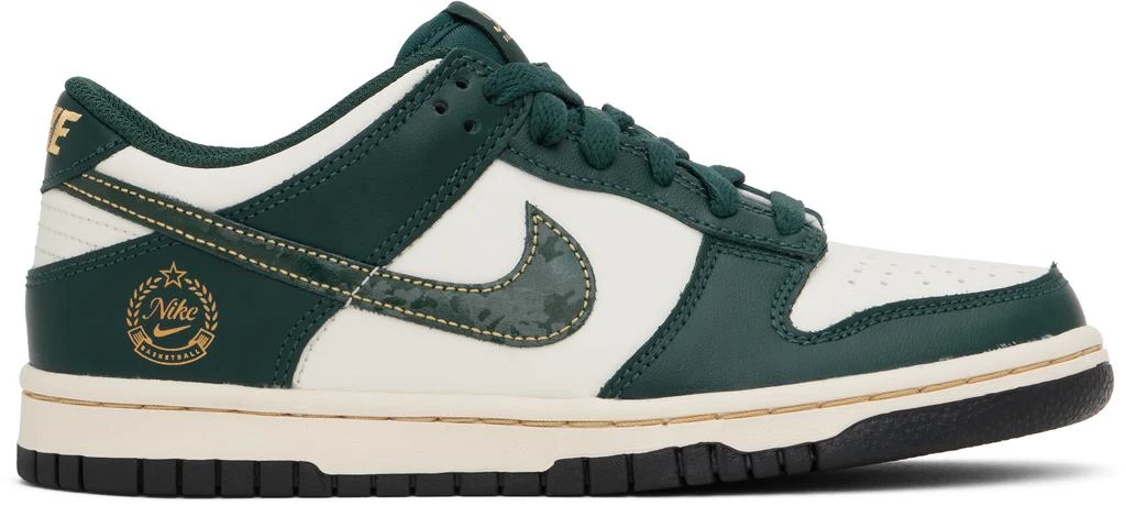 NIKE Big Kids Green & Off-White Dunk Low Sneakers 1