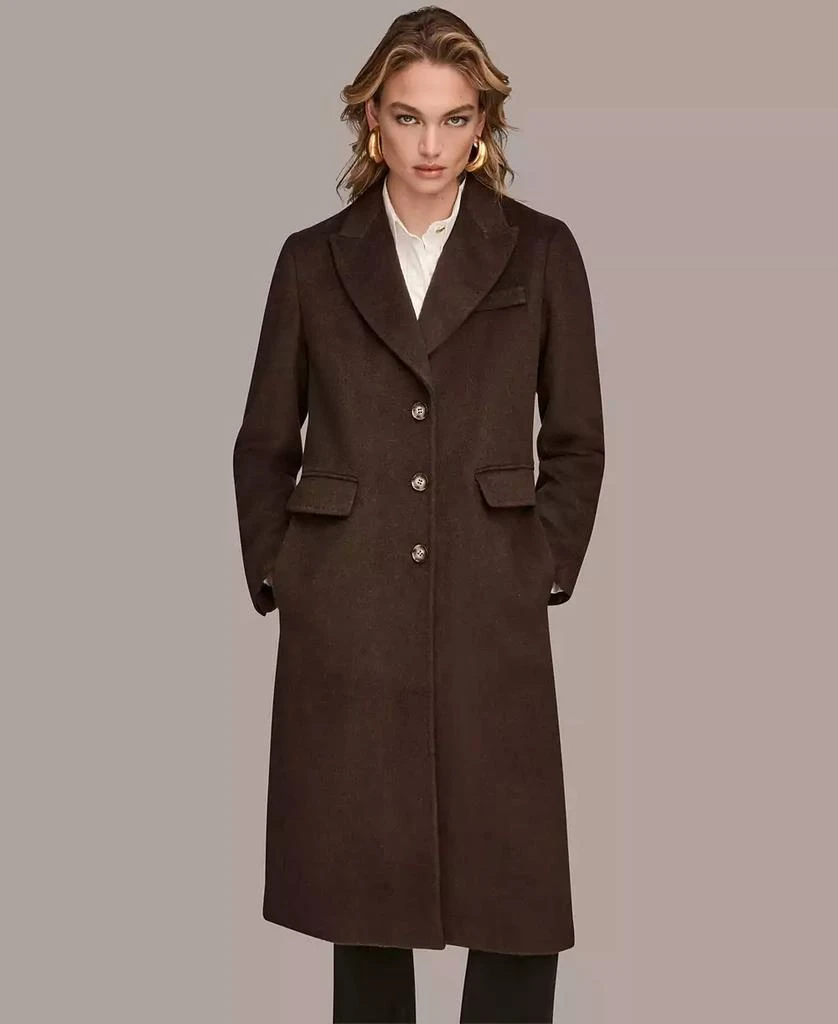 Donna Karan Women
s Single-Breasted Stitch Trimmed Coat 1