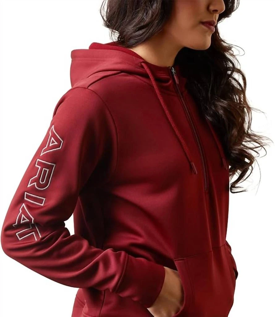 Ariat Tek Half Zip Hoodie Jacket In Pomegranate 3