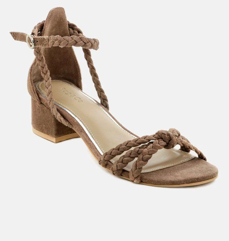 Rag & Co Nicola Taupe Block Heel Sandal 1