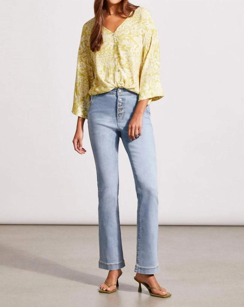 Tribal Women's Brooke Crop Wide Leg Jeans - High Rise With Tummy Tuck Panel