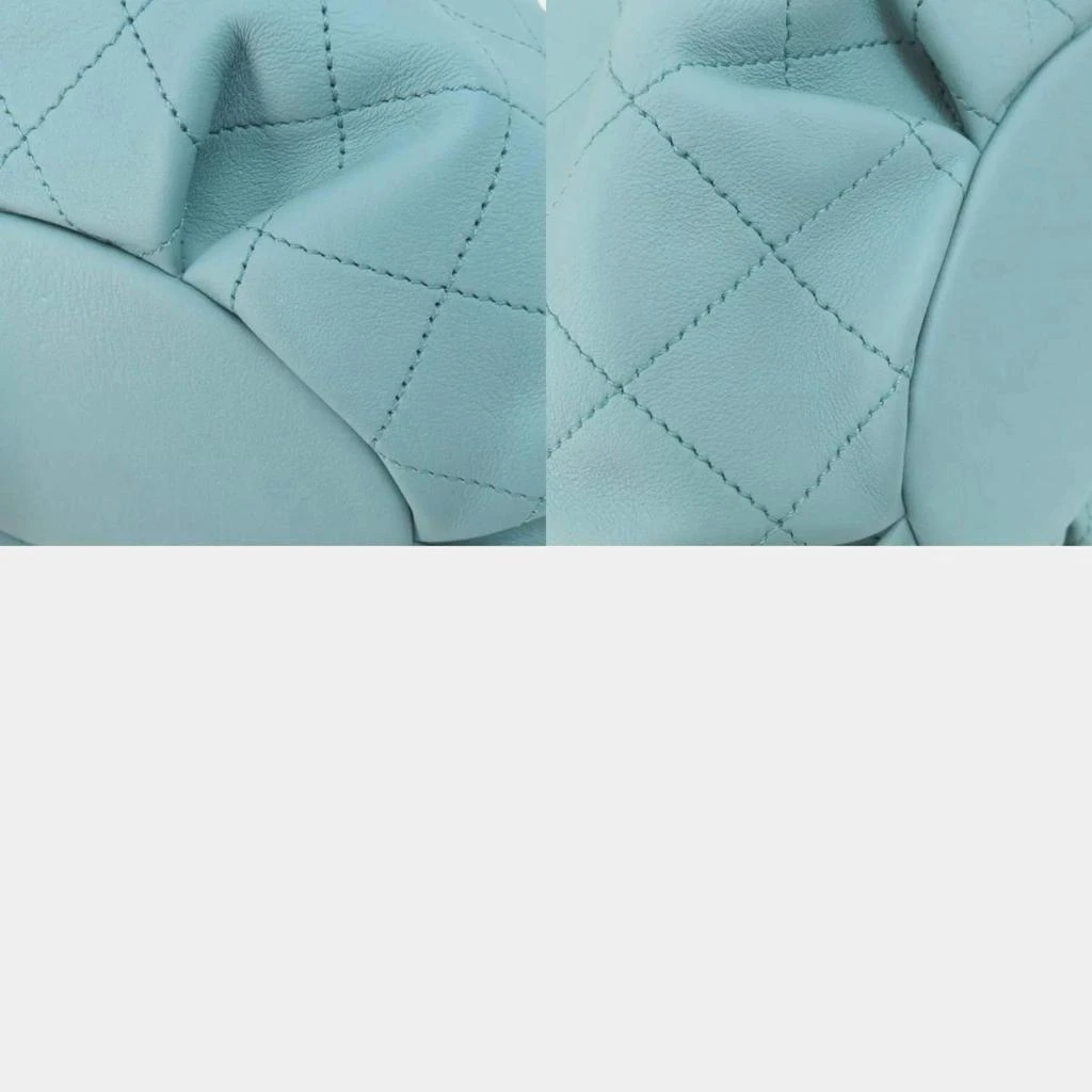 Chanel Chanel Blue Lambskin Quilted CC Drawstring Bucket Bag 10