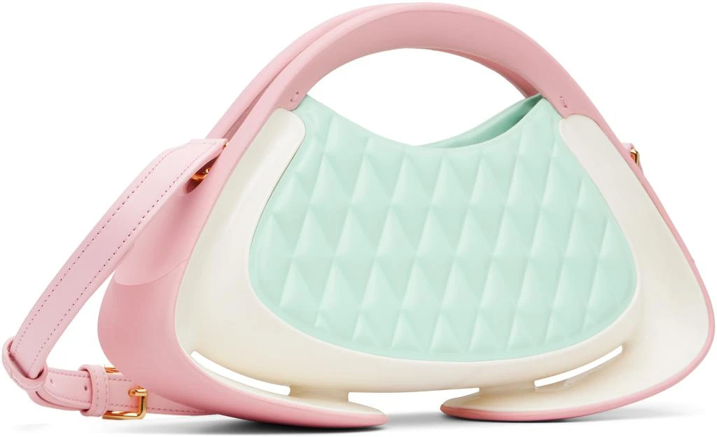 Balmain Pink 
White Two-Tone Quilted Small Jolie Madame Bag 3