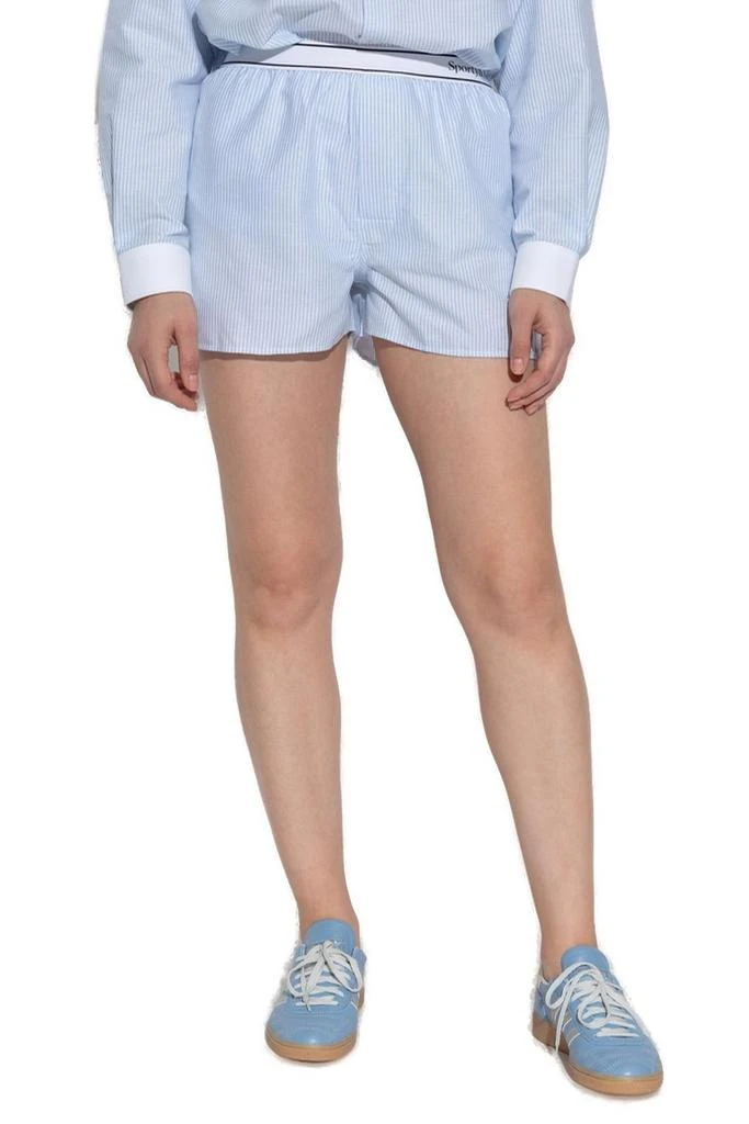 Sporty & Rich Sporty & Rich Logo Detailed Striped Shorts 2
