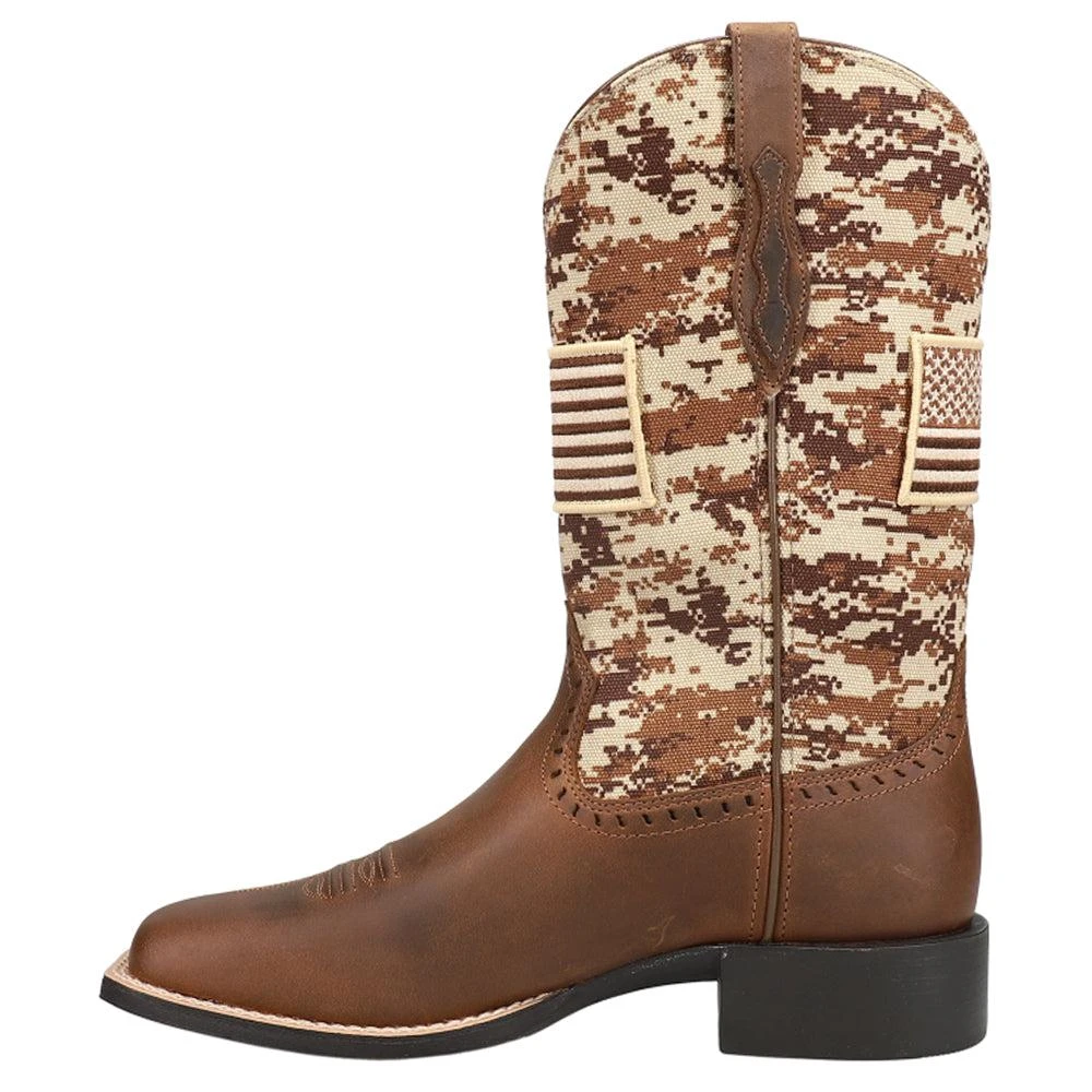 Ariat Round Up Patriot Camo Square Toe Cowboy Boots 3