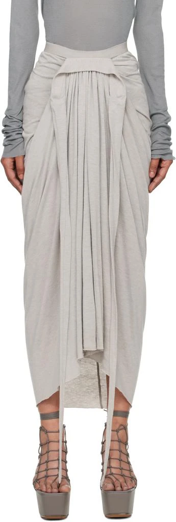 Rick Owens Off-White Concordians Knee Draped Midi Skirt 1