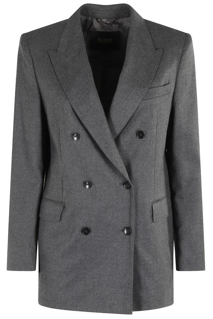 Seventy Double-Breasted Gray Blazer With Tailored Silhouette