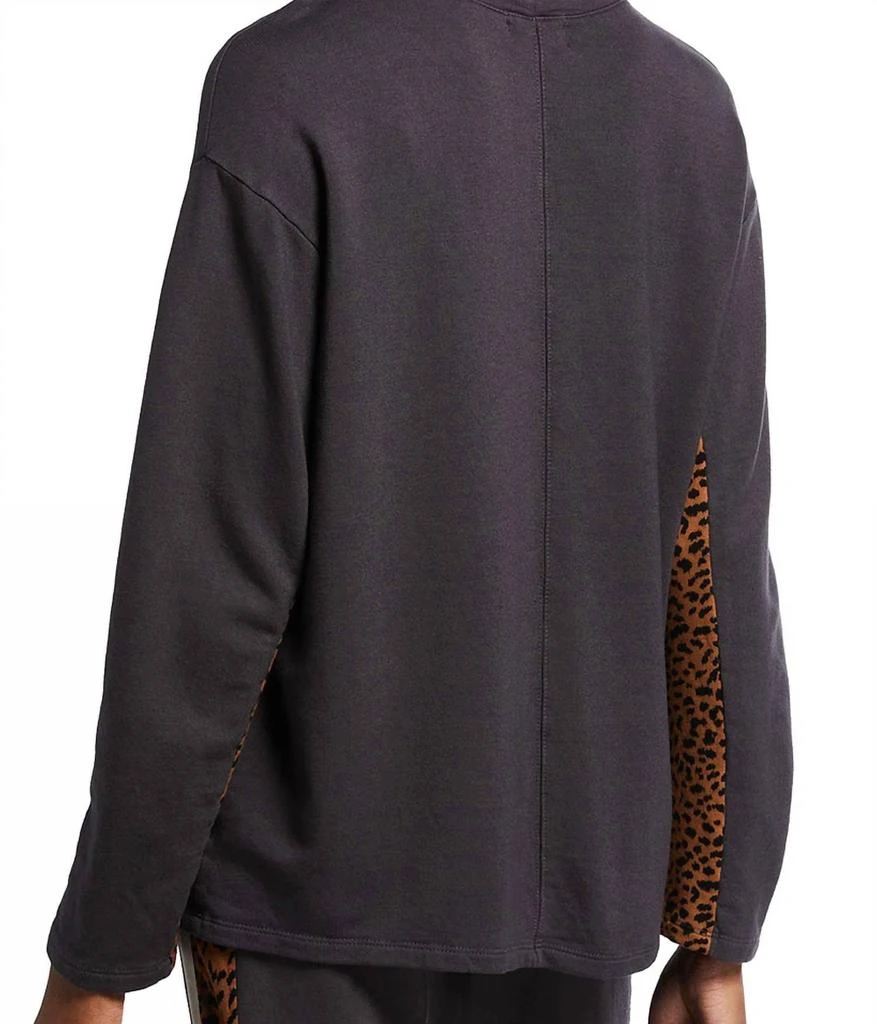 Monrow Monrow - Mini Leopard Panel Sweatshirt 2