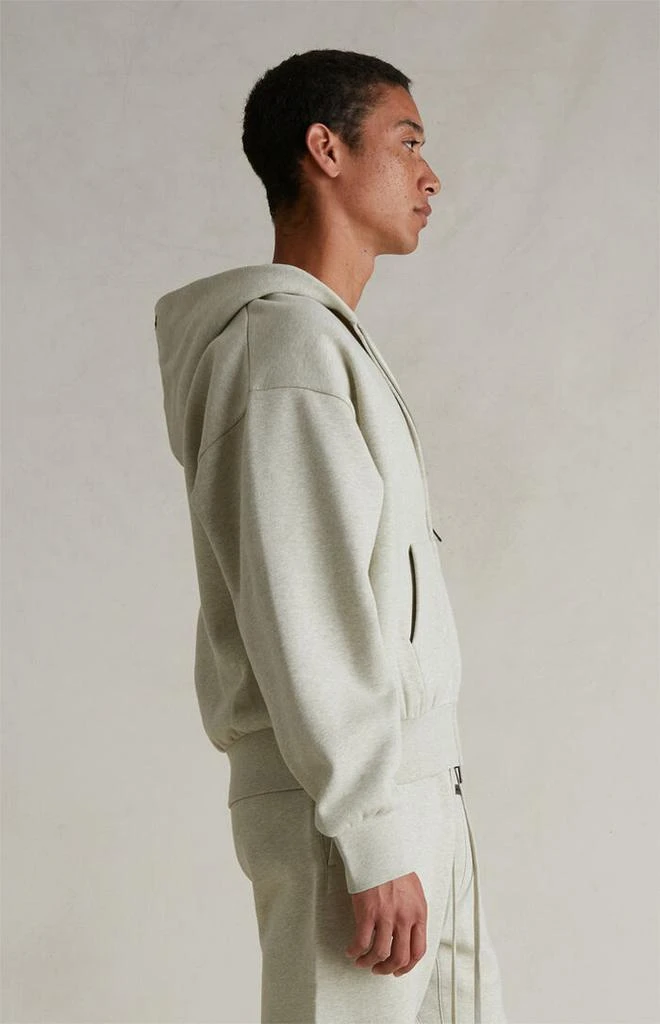Essentials Heather Stone Classic Fleece Zip Up Hoodie 4