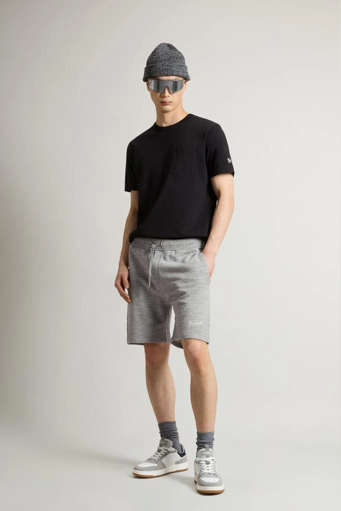 Woolrich Shorts in Pure Cotton Mouliné Fleece - Men - Blue 1