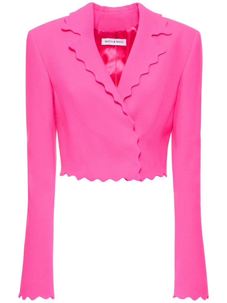 MACH & MACH Wavy Trimmed Blazer Top