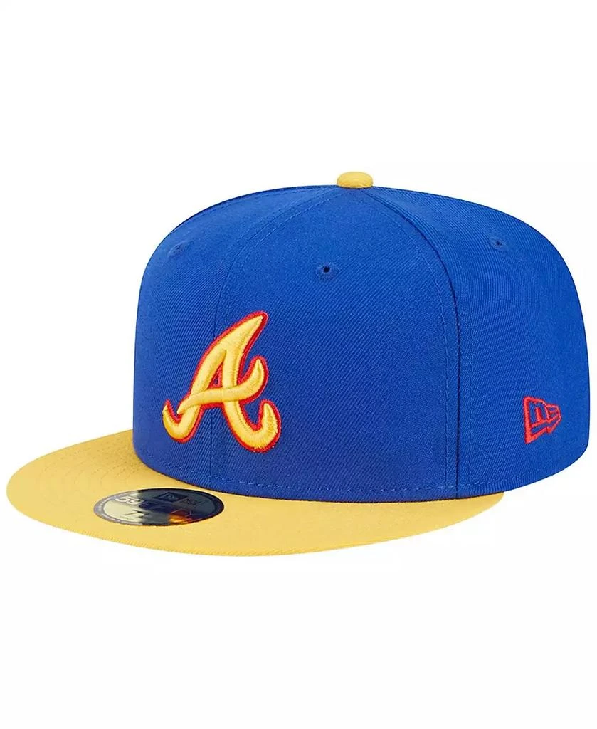 New Era Men's Royal, Yellow Atlanta Braves Empire 59FIFTY Fitted Hat 4