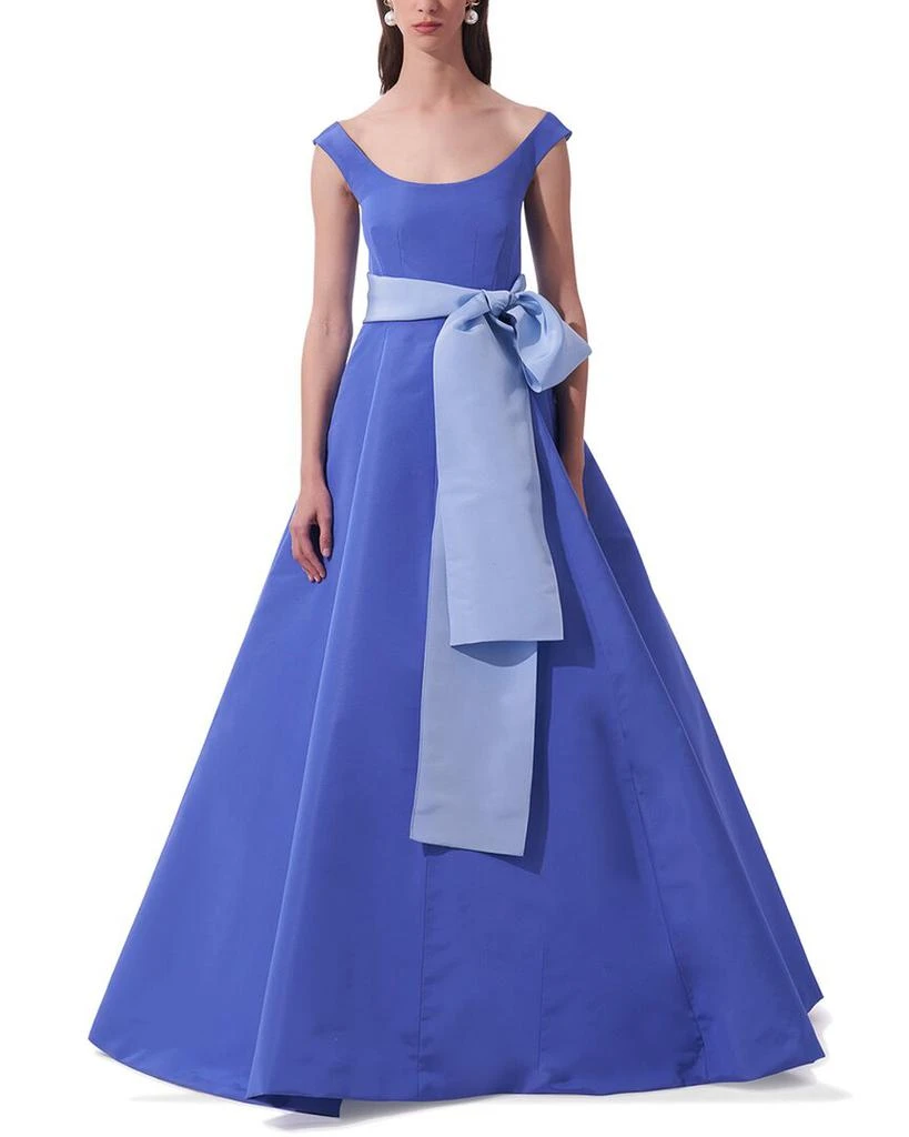 Carolina Herrera Scoop Neck Silk A-Line Gown