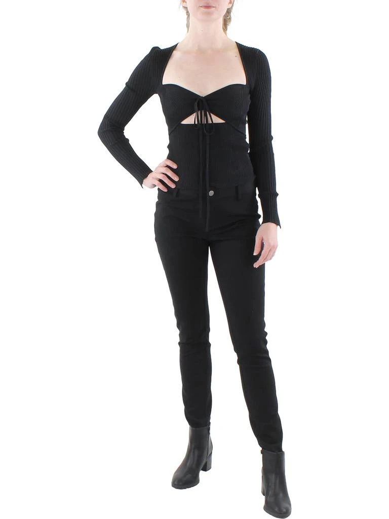 Jonathan Simkhai Alexia Womens Cut-Out Fitted Pullover Top 1