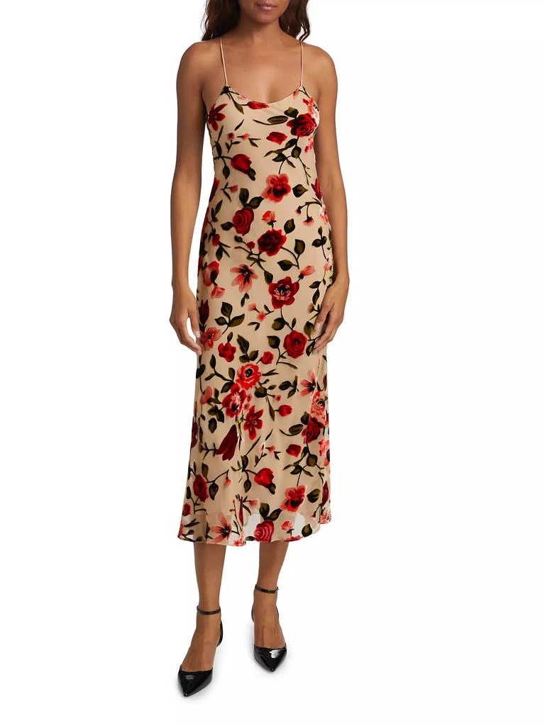 Rodarte Rose Velvet Devoré Slip Dress 6
